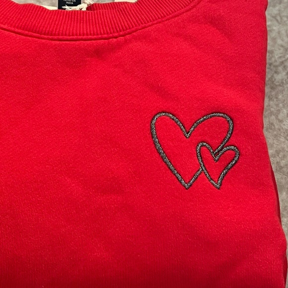 Women's Bubble Hem Sweatshirt - Universal Thread Red S - Picture 3 of 4